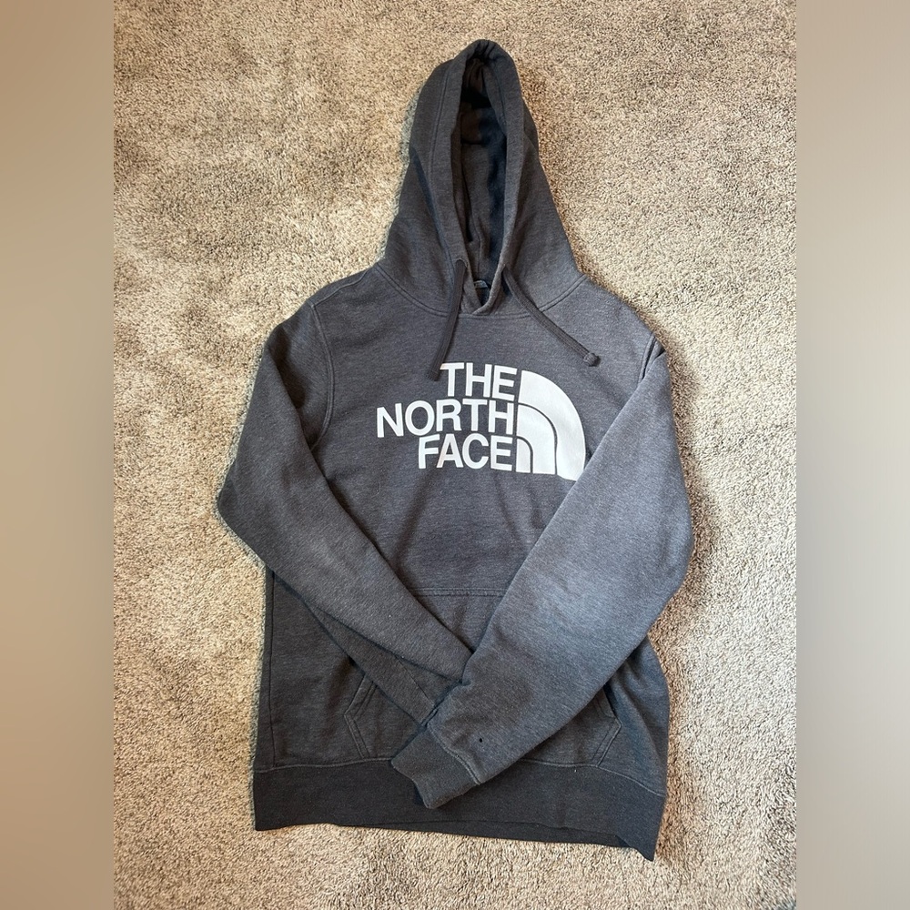 Gray TNF hoodie in size M